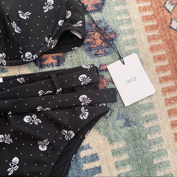 New Onia High Rise Floral Bikini Set in Black - Picture 7 of 11